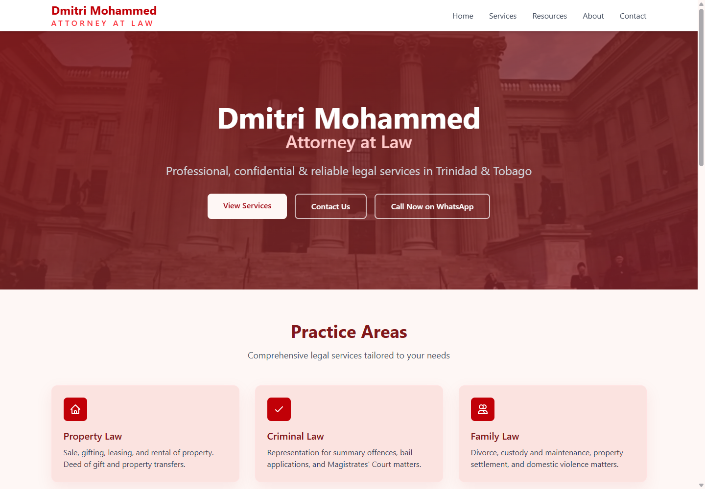 Dmitri Mohammed law practice website by IXM