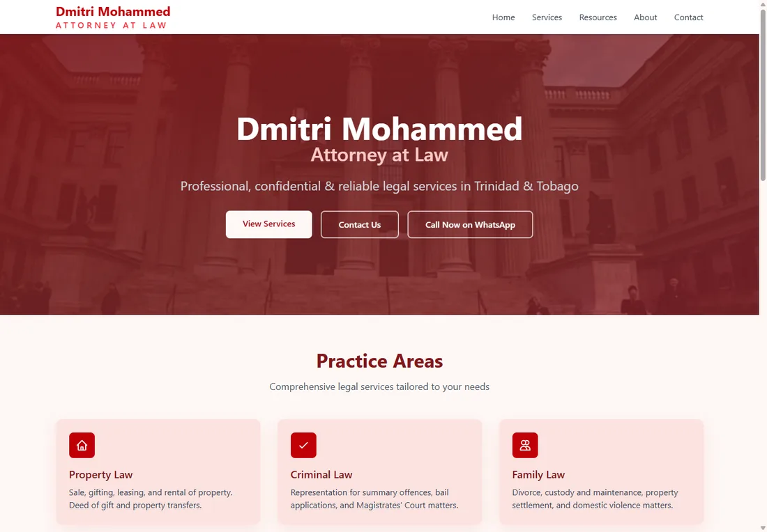 Professional law firm website designed by IllusionX Media