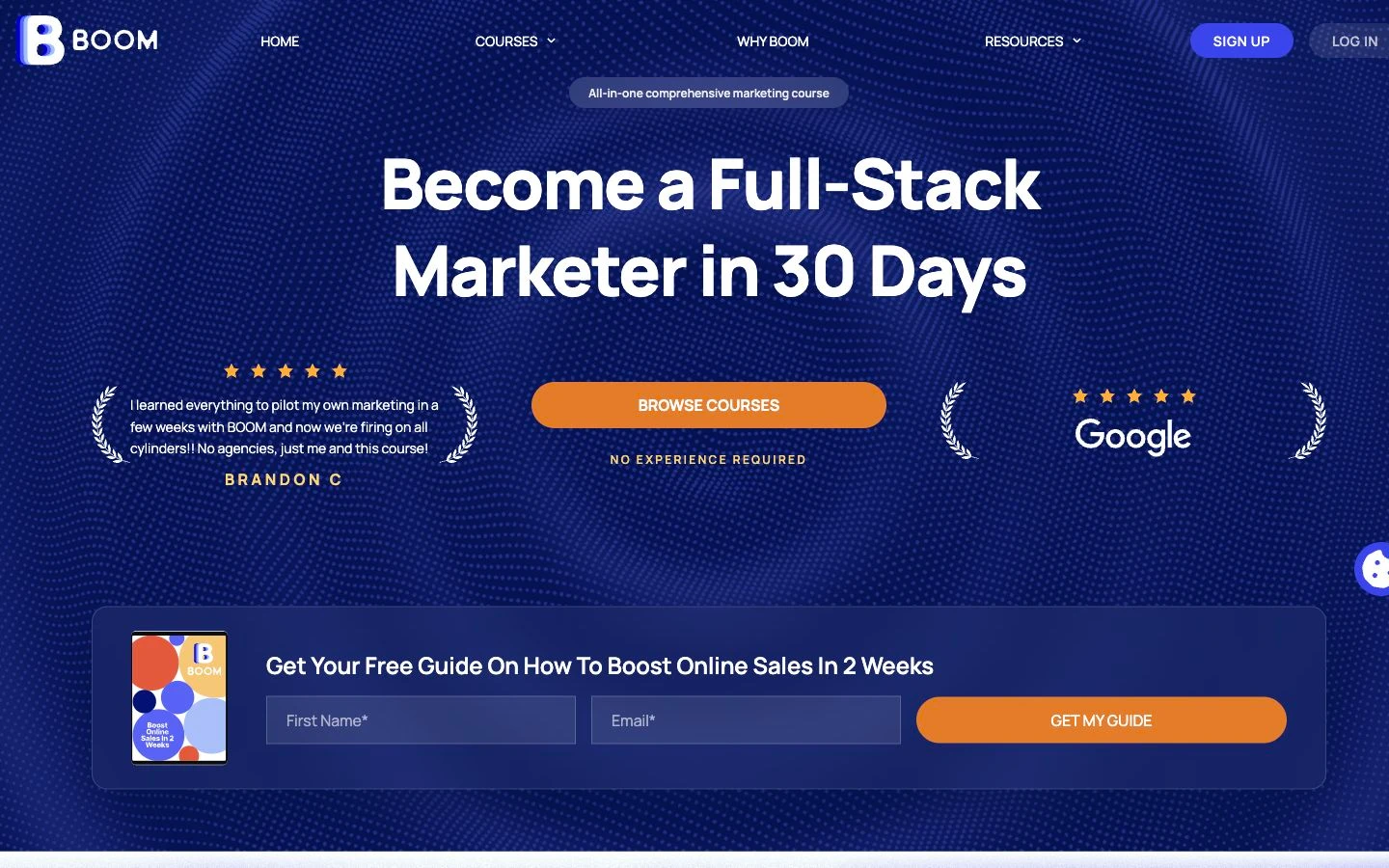Boom Marketing Course Website