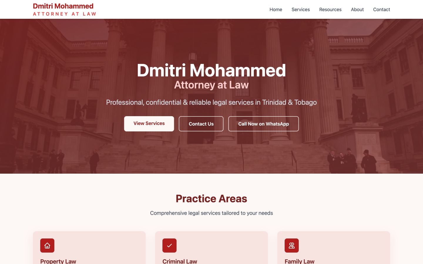 Website for Local Law Firm — desktop view