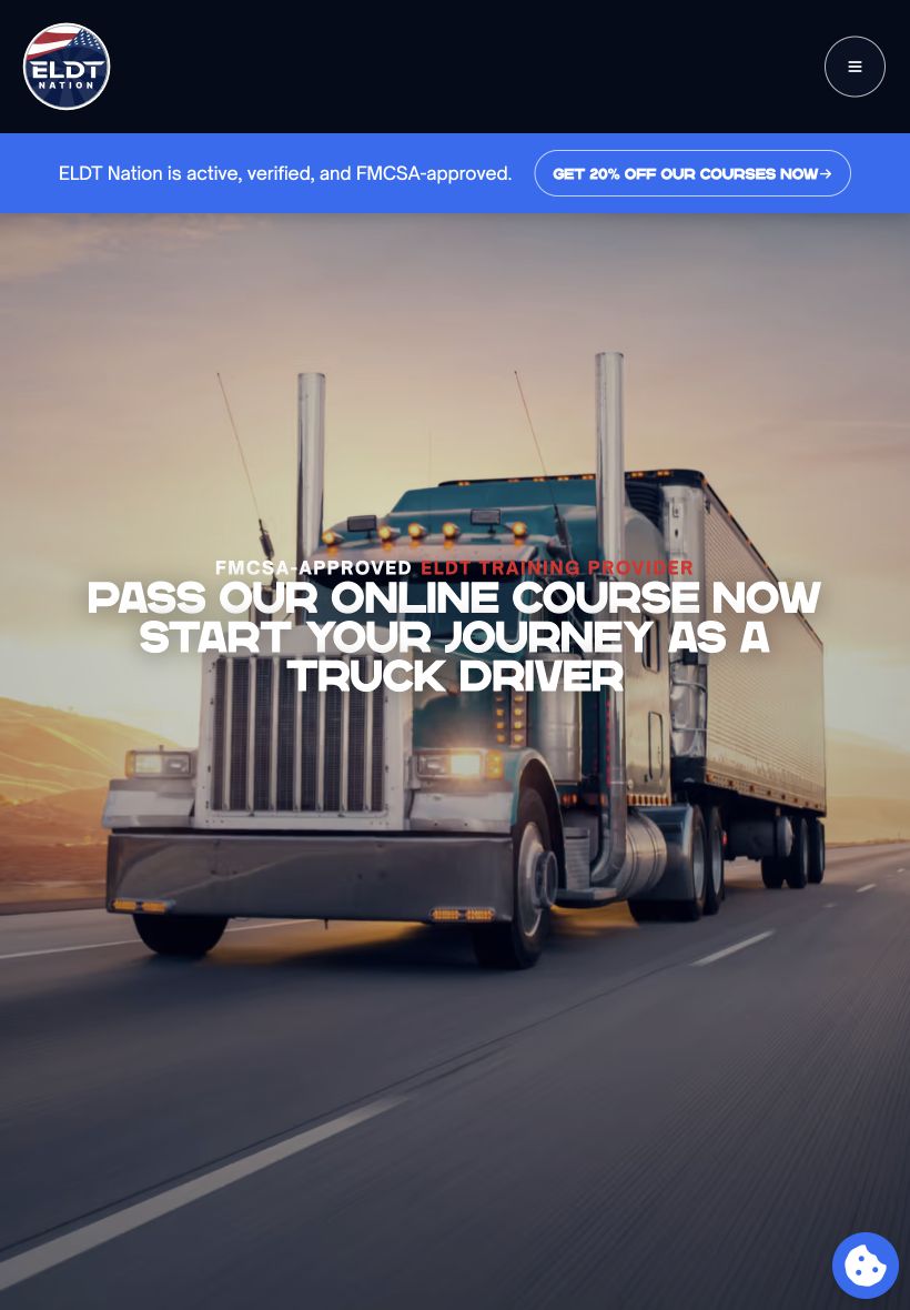 ELDT Nation Course Website — tablet view