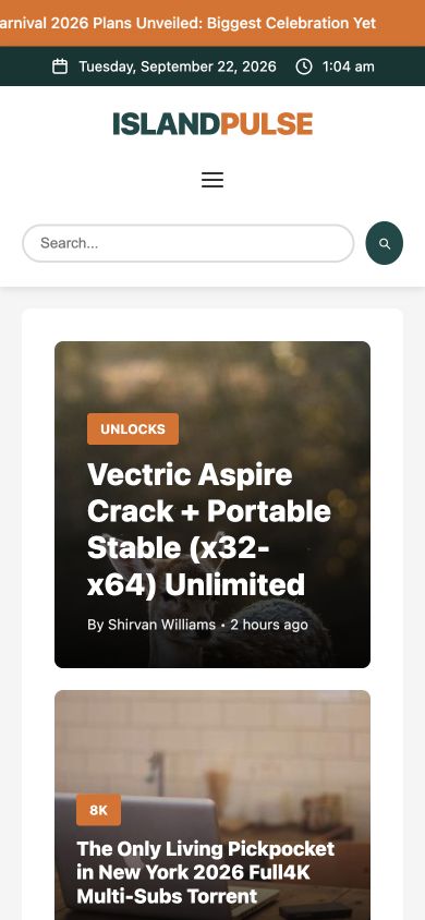 Caribbean News Platform — phone view