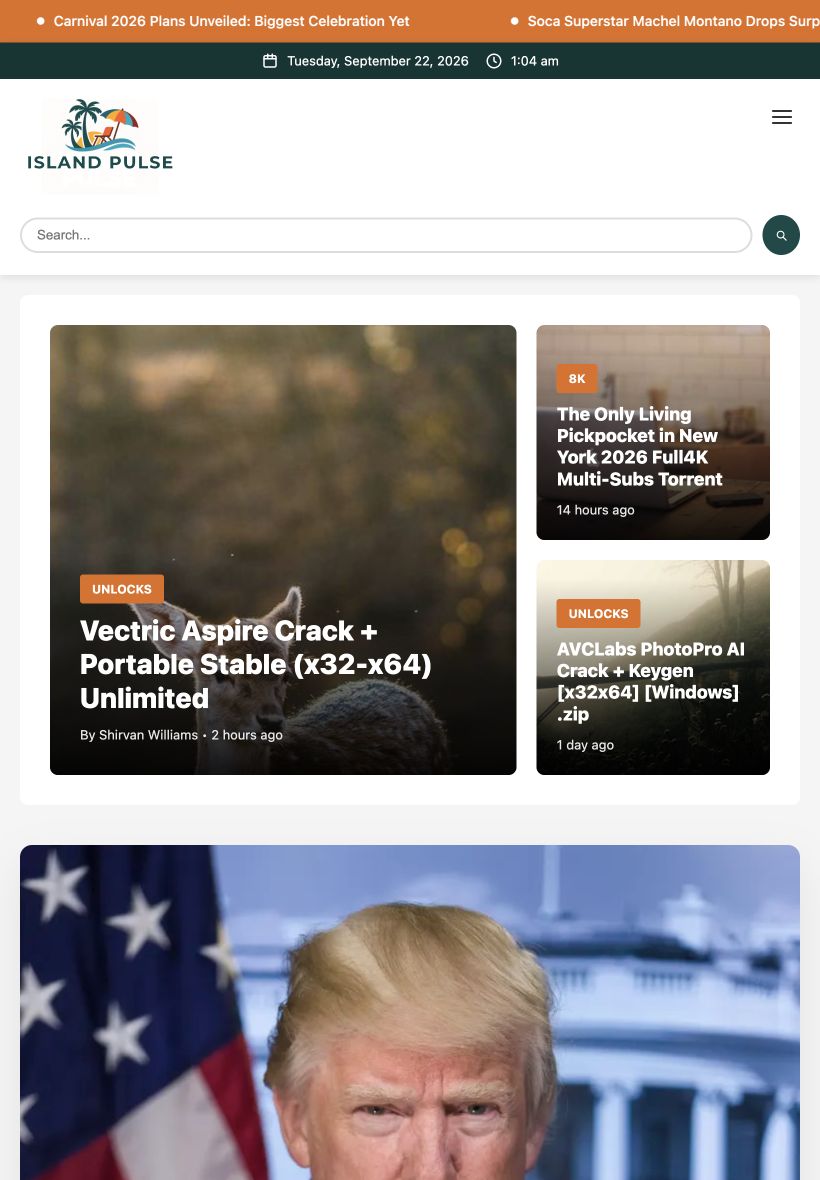 Caribbean News Platform — tablet view